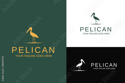 silhouette of standing pelican stork crane animal nature