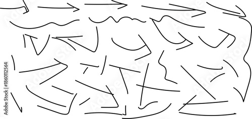 An abstract composition of black lines on a white background