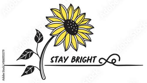 yellow sunflower on white background