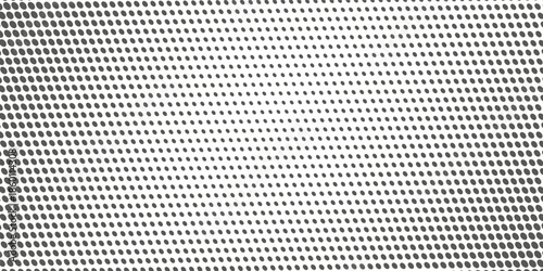 Halftone black and white background in manga and comics style. Solid halftone background with a faded edge. Vector illustration.