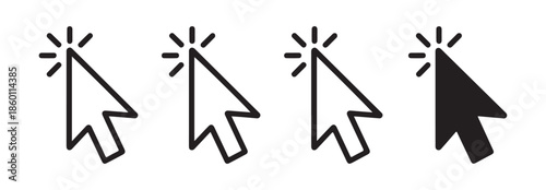 Click icon cursor symbol mouse pointer. computer navigation web button sign. digital interface element