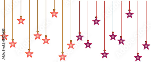 Colorful Star Decorations Suspended from Elegant Threads a Festive Display