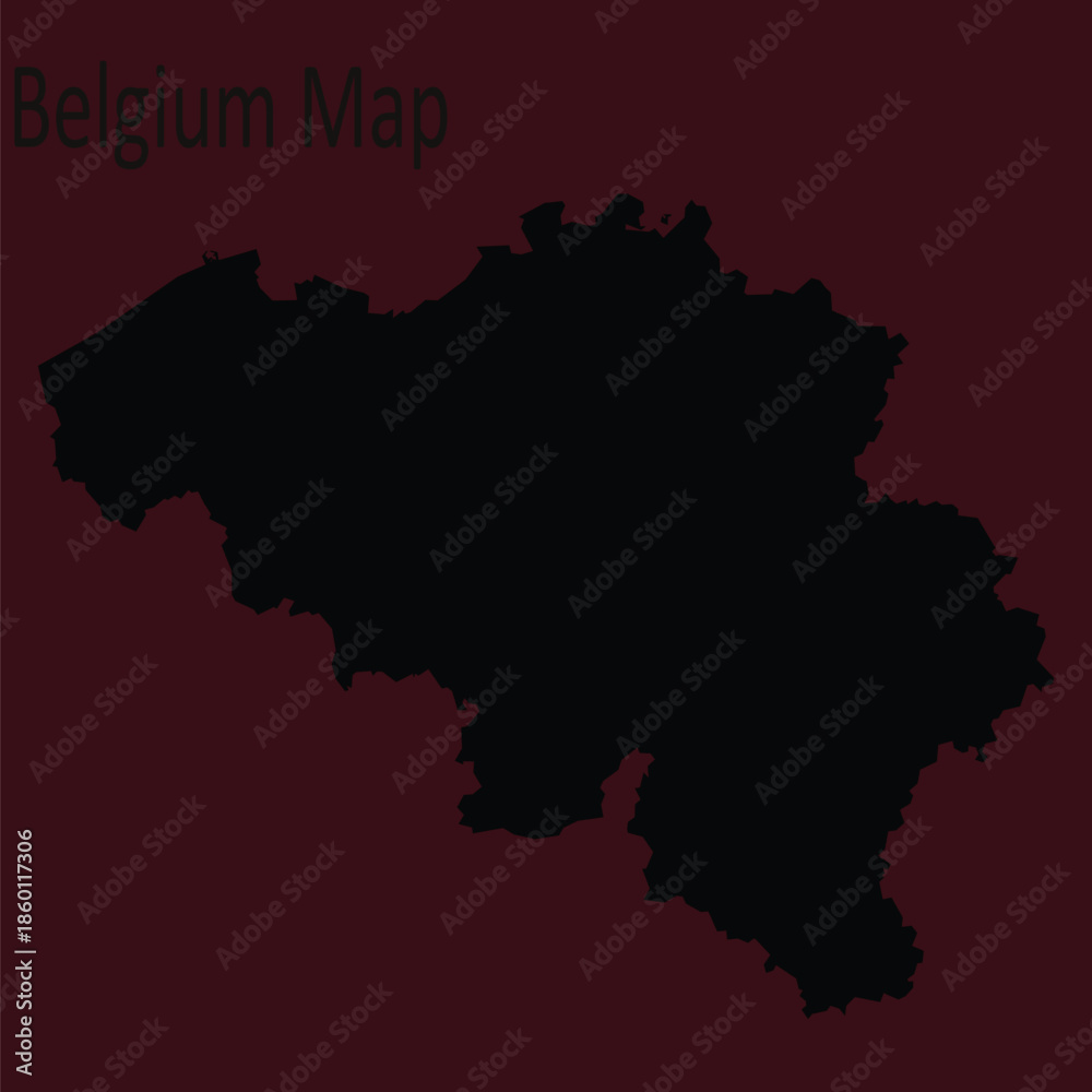 Fototapeta premium Abstract Belgium Silhouette Detailed Map