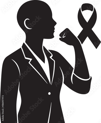 silhouette of female cancer patient