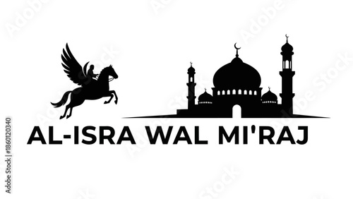 Al-Isra Wal Miraj Islamic Event Symbol.