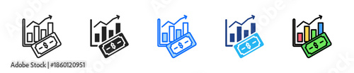 Financial Breakdown Icon Set Multiple Style Collection