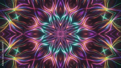 Color Burst Psychedelic Star Pattern