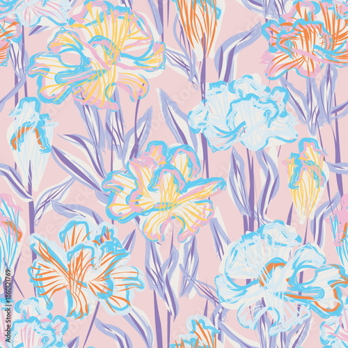 Abstract Carnation pastel seamless pattern design