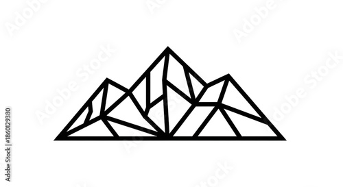 Geometric mountain range line drawing
