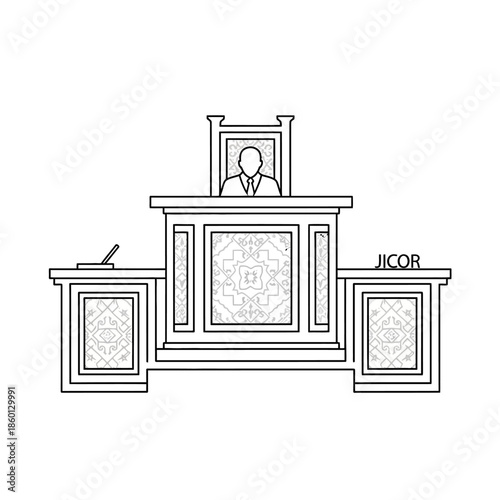 Judge presiding over court proceedings from the bench.