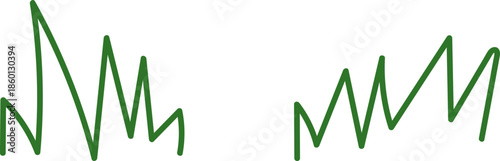 Grass line vector icon image. Outline grassland or meadow sketch, simple field design. Black grass brush stroke hand drawn texture for garden pattern or lawn. Herb marker. Grass silhouette, meadow