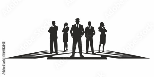 Corporate Team Silhouette Depicting Professionalism Leadership and Reliable Business Partnership