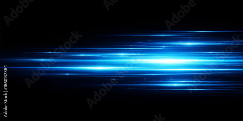 Abstract blue motion wave design with glowing particles creating a dark space art texture backdrop