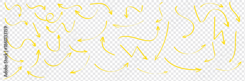 Doddle arrow set, collection of hand drawn arrows, Arrow mark icons. Black and white illustration