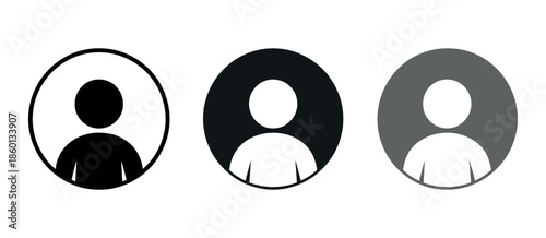 Avatar Account Icon Vector Set: Default Social Media Profile Photo Symbol for User Interface and Web Design
