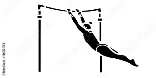 Athlete performing gymnastics on parallel bars with skill