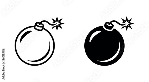Bomb Icon Vector – Explosive Symbol for Web, Computer, and Mobile Apps
