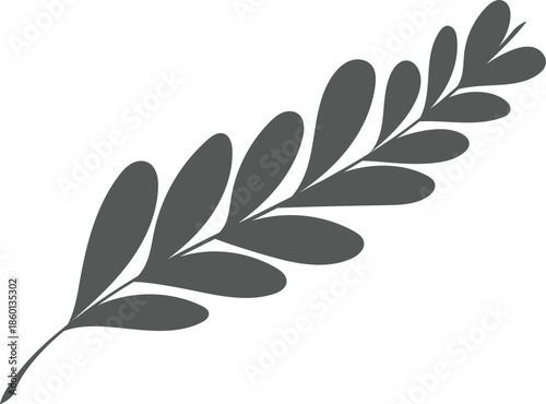 Stylized Leaf Branch Silhouette