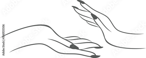 Elegant Outline of Hands Giving and Receiving