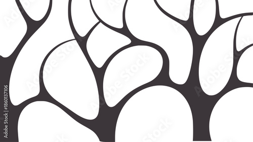 Minimalist black and abstract organic cells pattern