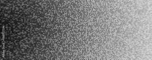 AI Data Background Pattern Texture, Monochrome Hex Dot Mosaic Gradient With Subtle Noise And Flow, Modern Tech BG Backdrop Wallpaper For Dashboards, Reports, And Presentations. Vector Illustration.