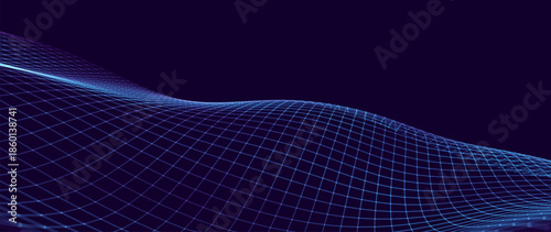 Blue Tech Digital Data Flow Vector Background. Big Data Technology Lines. Data Transmission Concept. High Speed Internet. Information Matrix Flow in Virtual Reality Cyberspace. Vector Illustration.