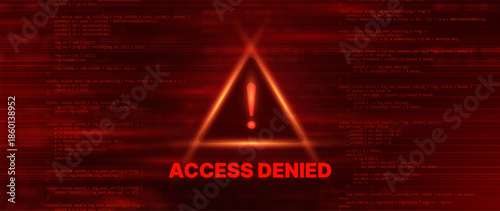 System Hacked Error Dark Red Glitched Background. Digital Scam, Fraud, Computer Virus, Malware, Ransomware, Data Breach Concept. Vector Illustration.