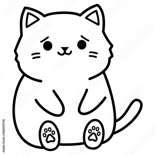 Concerned Kitten Illustration 