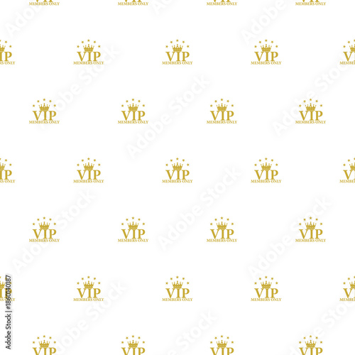 VIP members only seamless pattern isolated on white  background