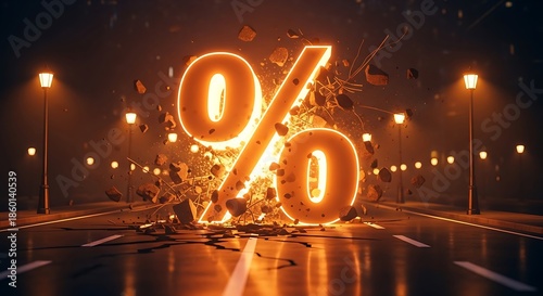 Percent Sign on Street