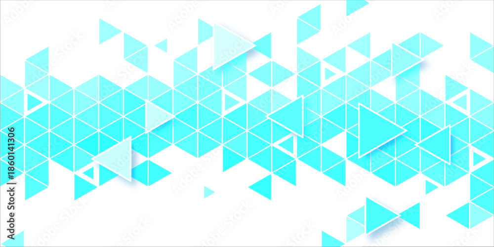 Fototapeta premium Abstract Geometric Triangles Background in Turquoise Blue for Tech, Digital, and Creative Designs