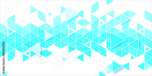 Abstract Geometric Triangles Background in Turquoise Blue for Tech, Digital, and Creative Designs