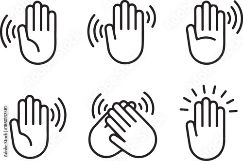 Hand gestures icons set for communication and expression purposes online