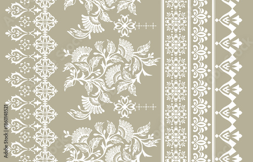 Motifs Ikat floral paisley embroidery floral. ikat ethnic Saree Sarong oriental pattern traditional.Ikat embroidery style abstract embroidery design for texture,fabric,clothing,wrapping,decoration