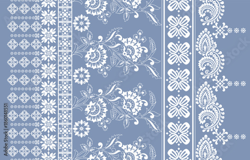 Motifs Ikat floral paisley embroidery floral. ikat ethnic Saree Sarong oriental pattern traditional.Ikat embroidery style abstract embroidery design for texture,fabric,clothing,wrapping,decoration