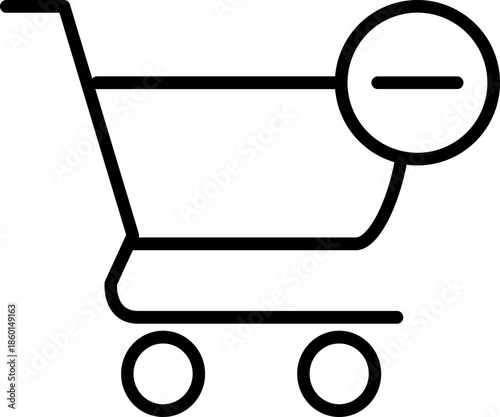 Remove from Cart Icon – Shopping Cart Minus Outline Vector