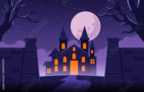 Horror School Gate Background