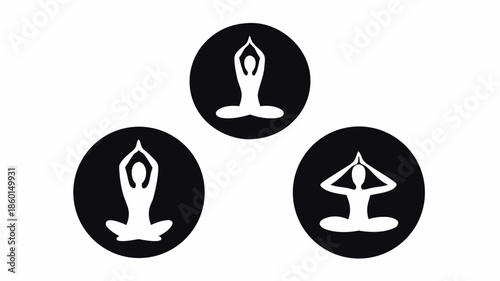 Minimalist yoga icons for wellness and meditation practices