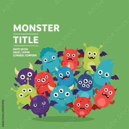 A cute collection of funny cartoon animal characters and monster icons featuring a baby owl, dog, and alien face in a seamless vector art pattern for child illustration