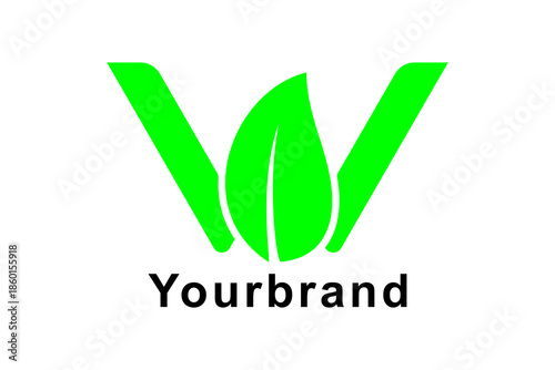 This is a letter and leaf logo suitable for use in logo designs for herbal medicine companies, ornamental plants, herbal medicine, pharmacies, spices, food, vegetable shops