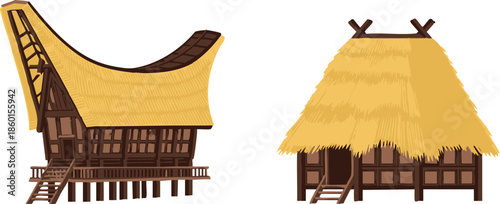 Sketch of a woman relaxing on a wooden chair and bench by the tropical summer sea at a white resort park