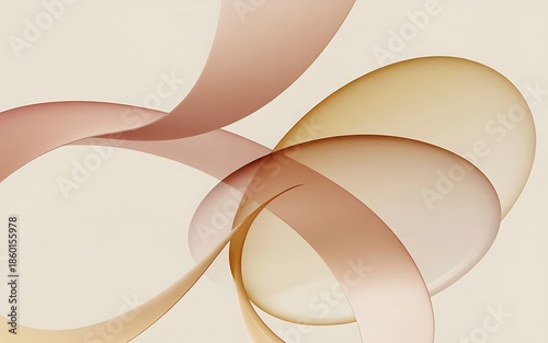 Soft pink and beige swirls on white background