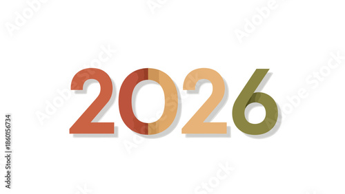 New Year 2026 celebration concept with colorful numbers and abstract design elements