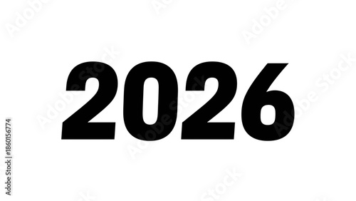 A bold typography illustration of the year 2026 on a clean white background
