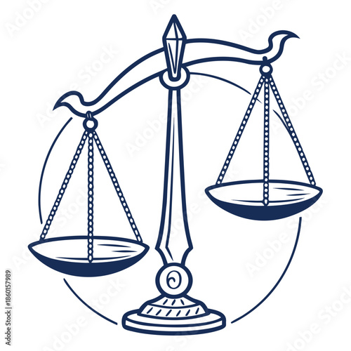 Minimal Balance and Stability Icon with Abstract Scale Geometry