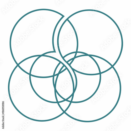 Circular Abstract Symbol of Eternal Connection and Collective Harmony