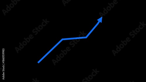 Increasing business graph chart icon animation. Business development graph chart showing marketing sales. Success, Business growth graph concept.