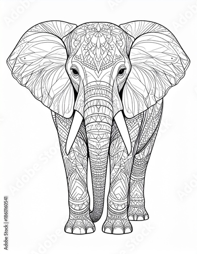Intricate Elephant with Mandala style Pattern