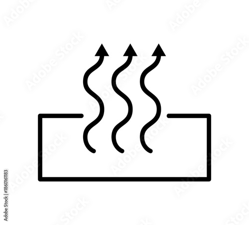 Vector illustration of a heat steam icon on a white background.