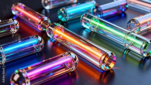 Wallpaper Mural Colorful glowing test tubes on surface Torontodigital.ca